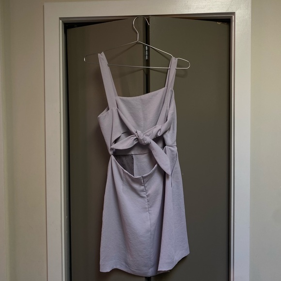 Tie-Back Dress Squareneck Japanese crepe mini dress (Wilfred Lavendar)- Size 6 - Picture 4 of 5